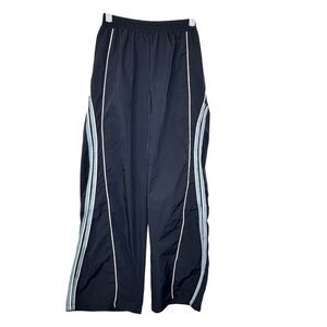 Shein Contrast Color Rolled Hem Navy Blue Track Pants Size XS